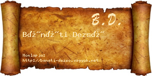 Bánáti Dezső névjegykártya