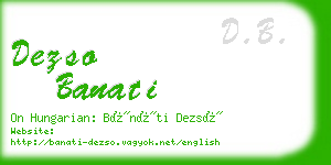 dezso banati business card